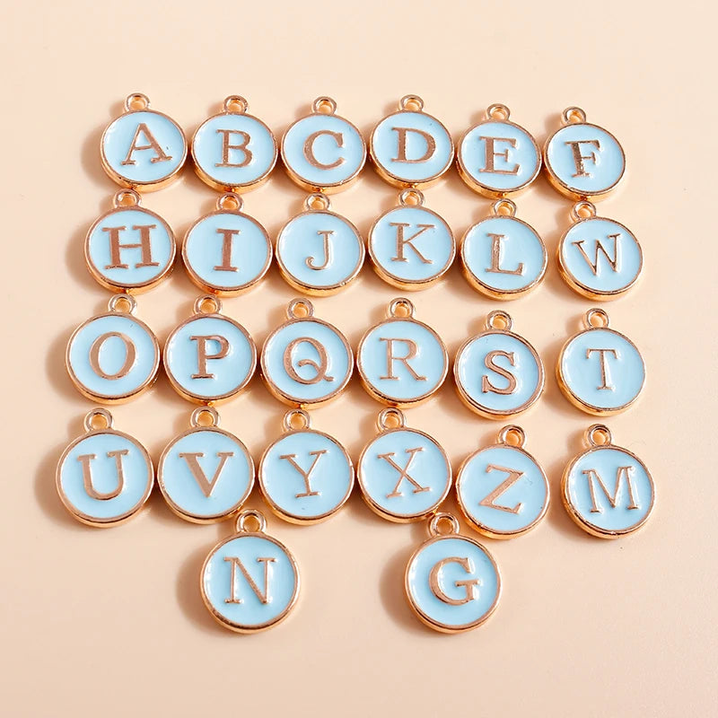 10pcs 4 Colors Cute Mini Alphabet 26 Letters Charms Pendants for DIY Name Jewelry Necklace Bracelet Earrings  Birthday Gifts