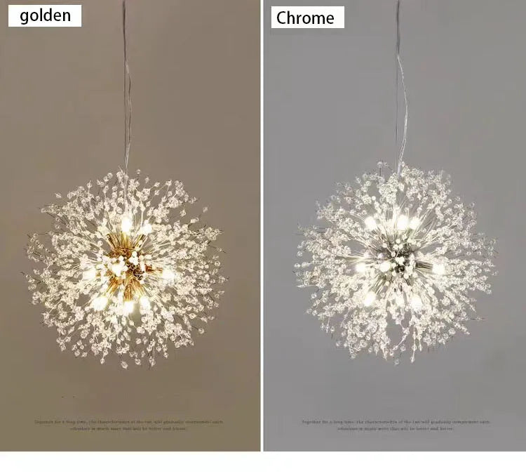 Modern Sky Star Fireball Crystal Pendant LED Lighting Dandelion Restaurant, Living Room Pendant, Bar Art Danish Luminaire