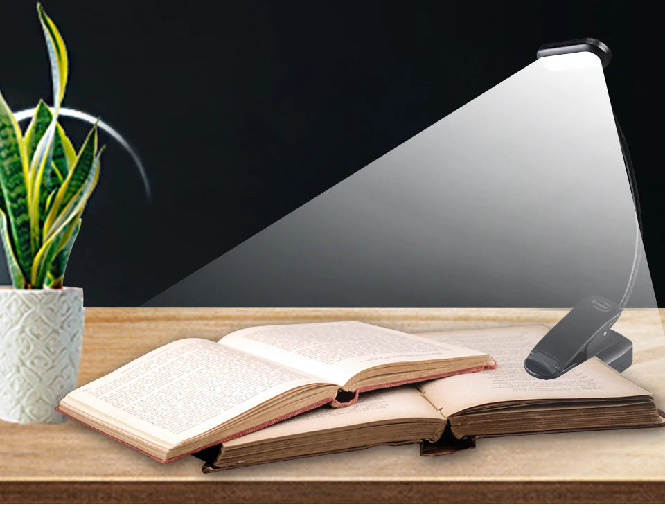 Mini Portable LED Book Light Eye Protection Reading Lamp Flexible Adjustable Direction Battery Learning Desk Lamp Bedroom Light