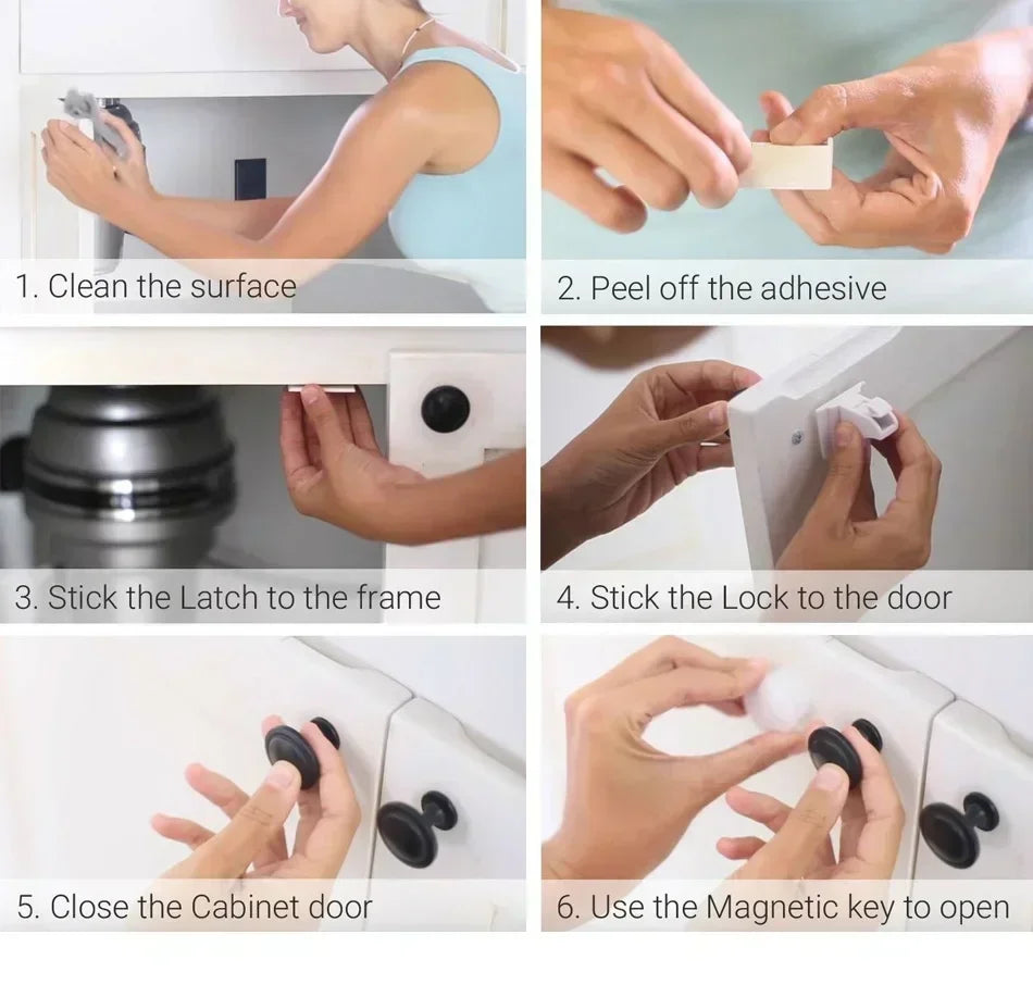 Keep Your Kids Safe with Magnetic Children's Lock: Ideal Drawer & Cabinet Door Safety For Babies, Toddlers & Children