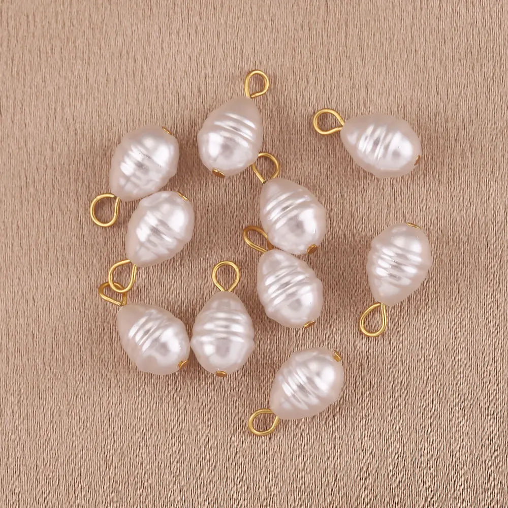 10pcs Imitation Pearl Earring Charms In Jewelry Making DIY Earring Pandants DIY Fashion Cute Heart Geometry Charm Dangles