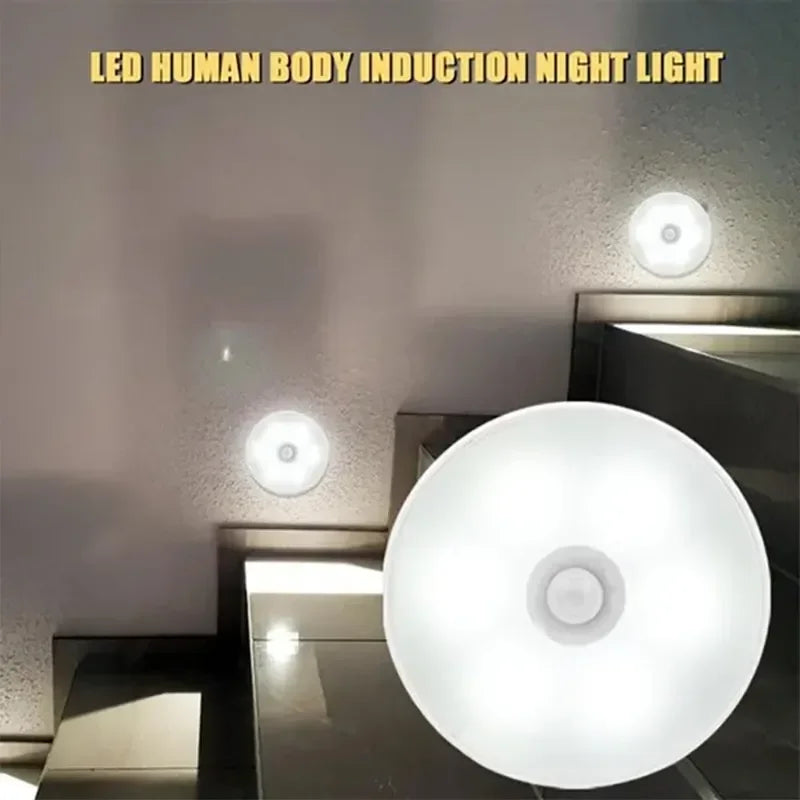 LED Smart Human Body Sensor Night Lights Emergency Automatic Lighting USB Charging Wireless Magentic Suction LED Cabinet Lights