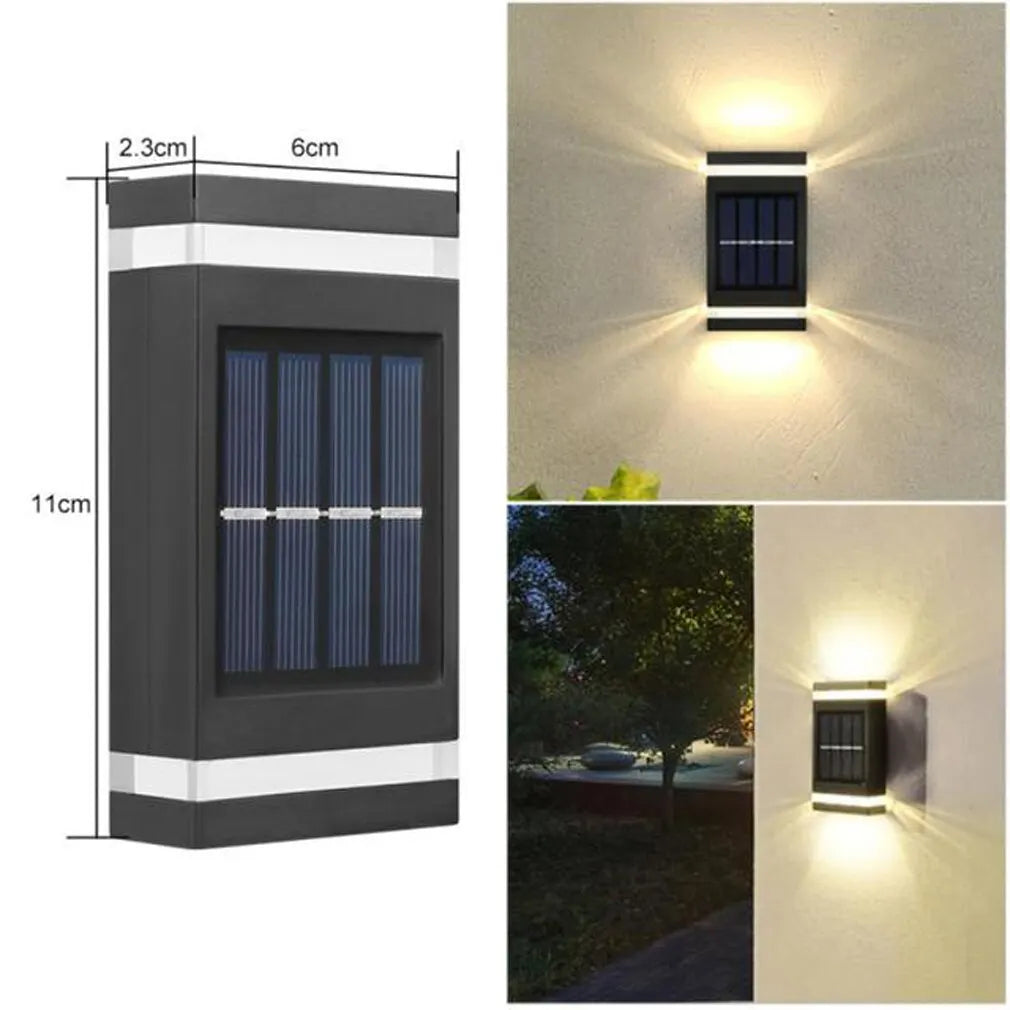 Solar Wall Lamp Outdoor Waterproof Solar Powered Light UP and Down Illuminate Home Garden Yard Decoration Outside Sunlights