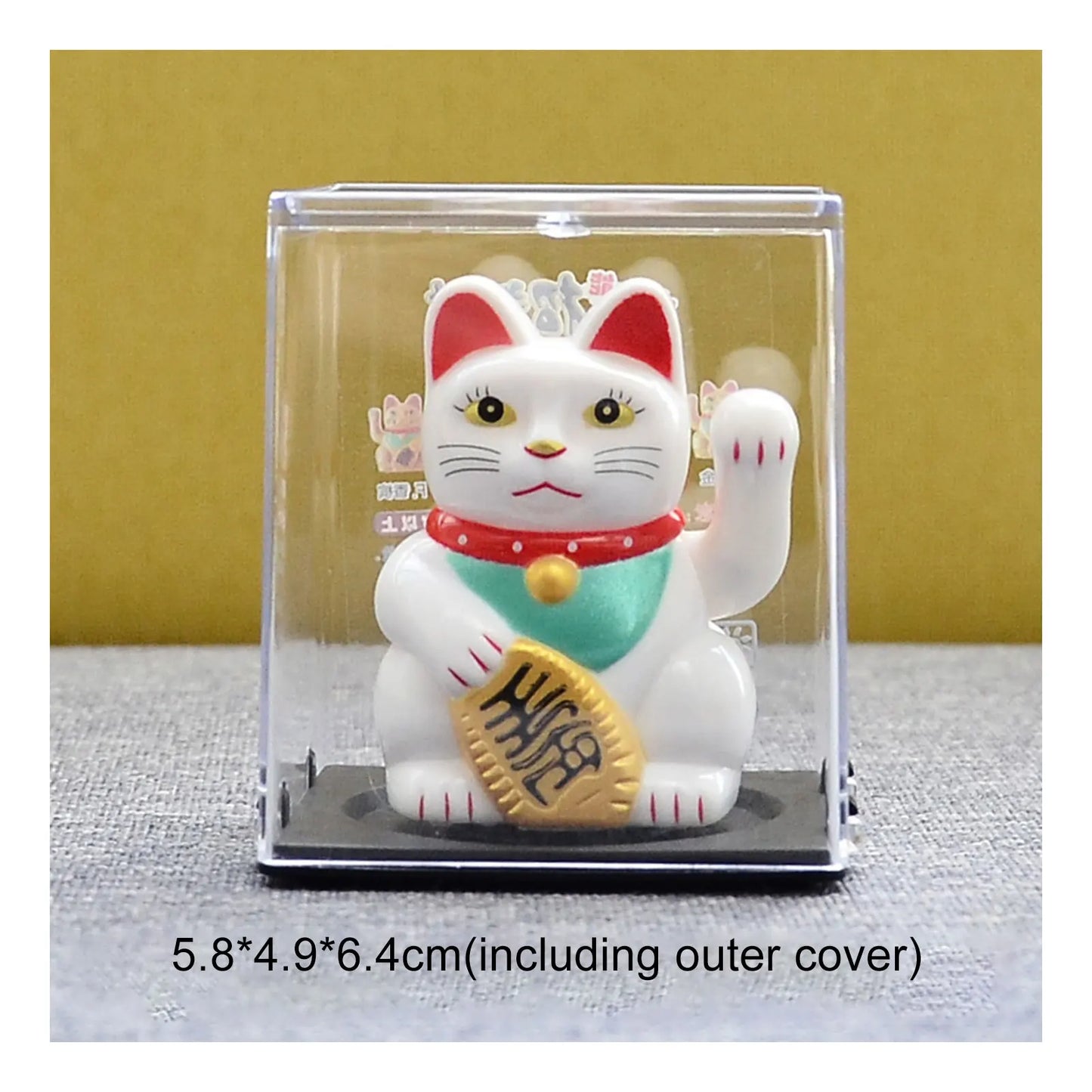 Solar Powered Maneki Neko Lucky Cat Welcoming Chinese Lucky Cat Waving Hand Beckoning Fortune Cat Figurines For Home Decor