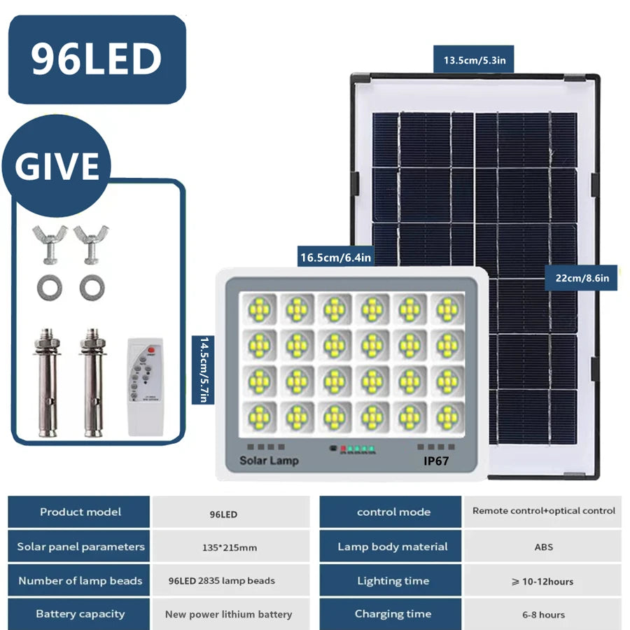 Solar floodlights turn on at night, solar outdoor garden IP67 waterproof spotlights, emergency lighting wall lights