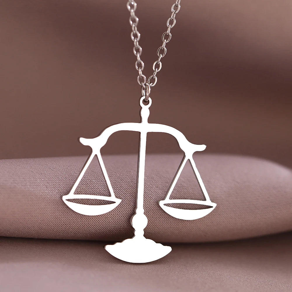 Stainless Steel Necklaces Mythology Libra Prayer Baptism Pendant Bohemian Choker Female Chain Necklace For Women Jewelry Gifts