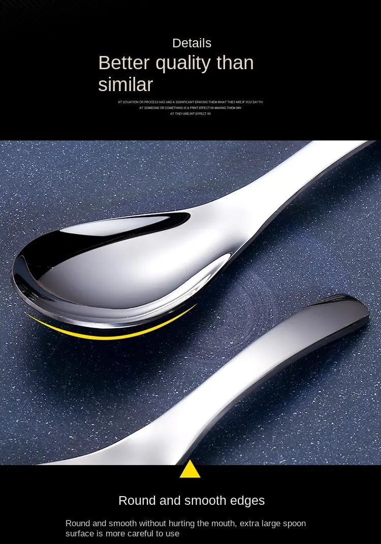 5pcs 304 Stainless Steel Spoons Dinner Spoon Spoons Thickened Coffee Spoon Dessert Spoon Kitchen Tableware Set