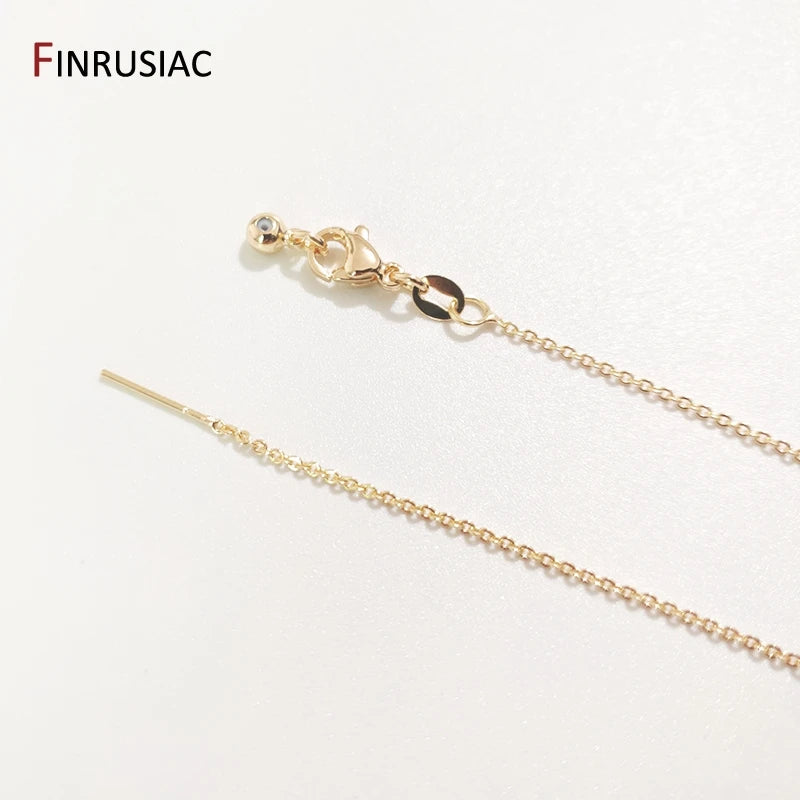 Wholesale 18K real gold plated chain for necklace making, 1.6mm thickness Spring clasp chain for Jewelry Making