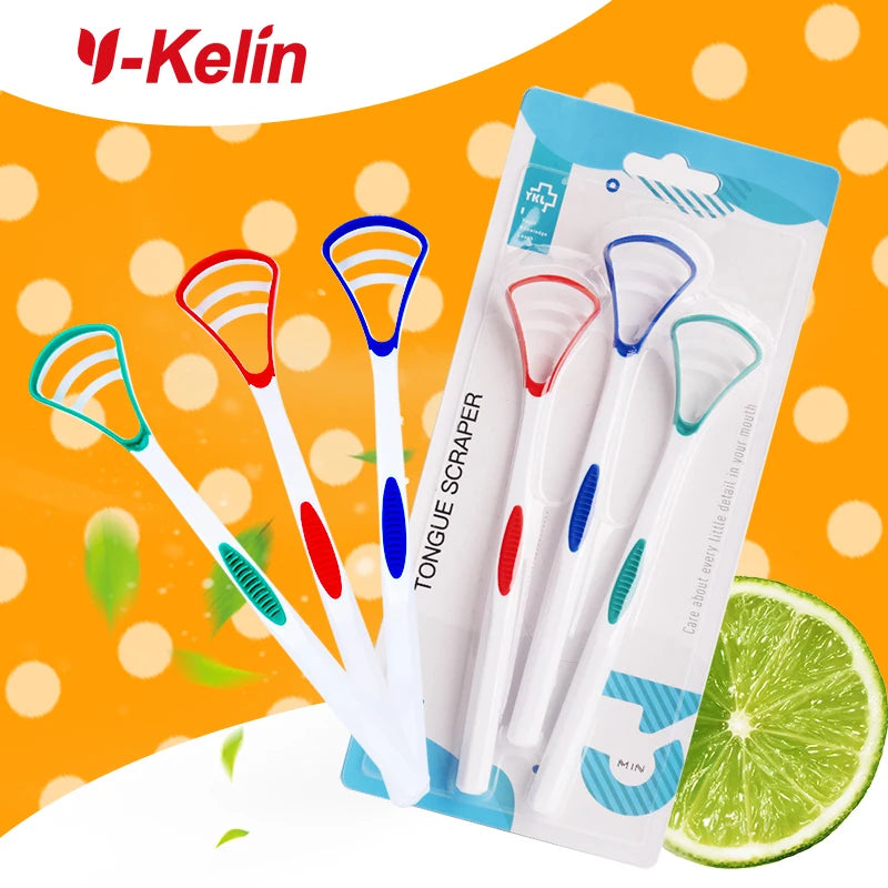 Y-Kelin Sales Silicone Tongue Scraper Brush Cleaning  Food Grade Single Oral Care To Keep Fresh Breath 3Color Pack No.1