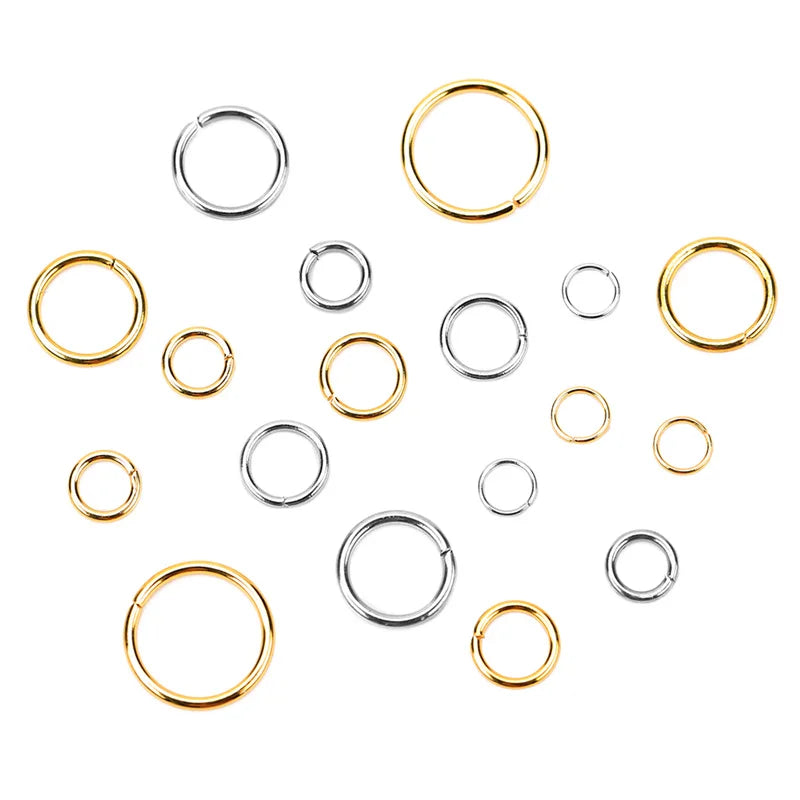 100pcs PVD Never Fade Stainless Steel Open Jump Rings 4 5 6 8 10 mm Split Rings Connectors For Necklace Bracelet Jewelry Making