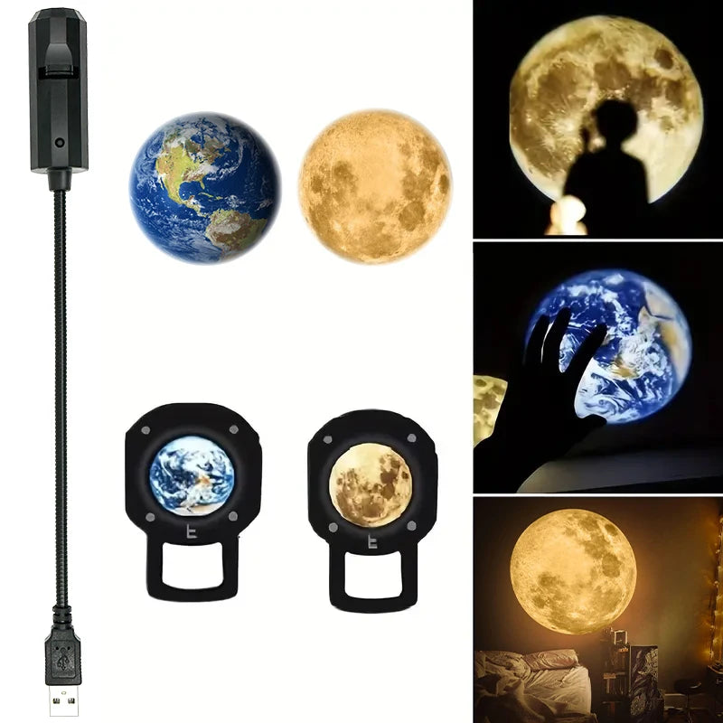 USB Ceiling Moon Earth Projection Atmosphere Light