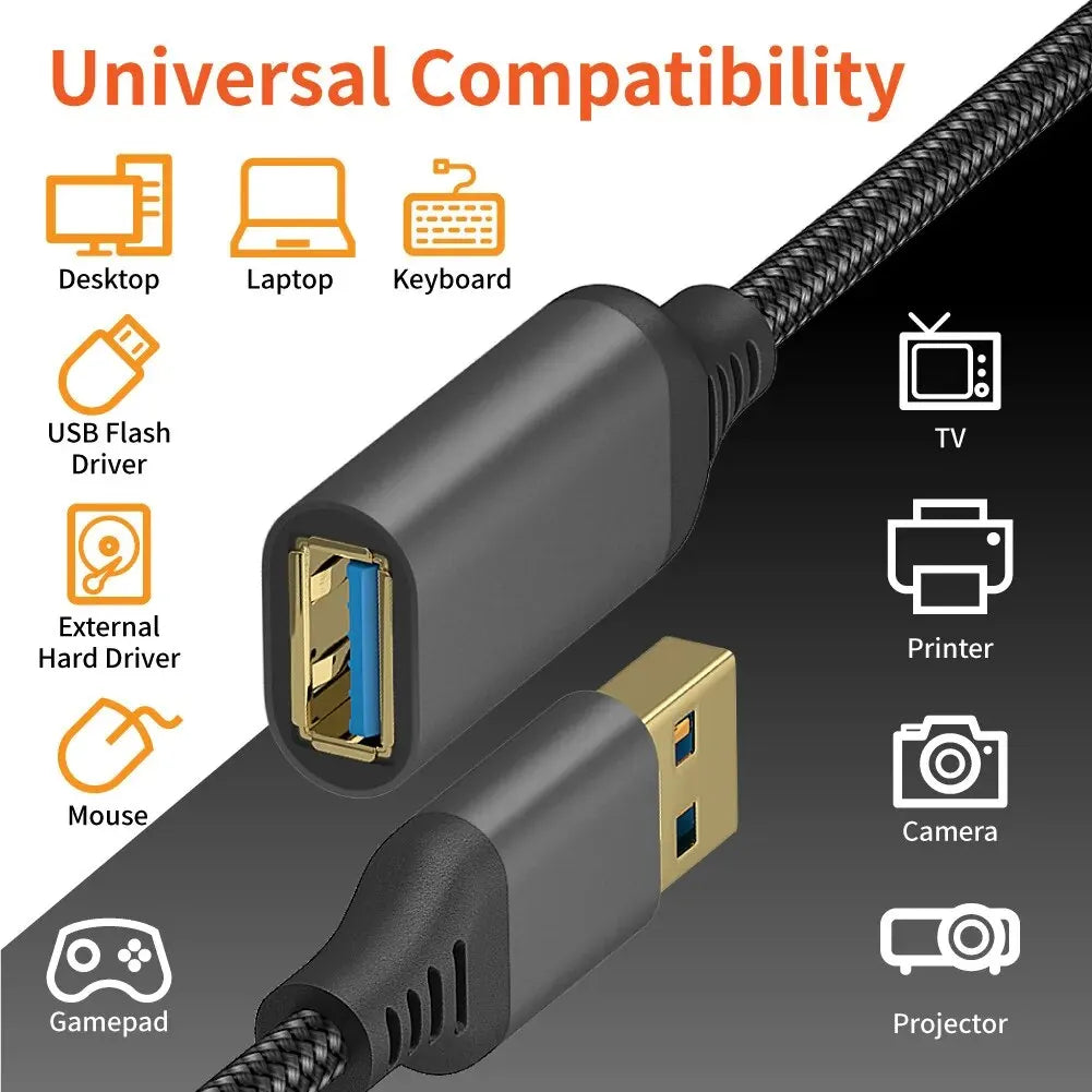 UTHAI Nylon Braided USB 3.0 Male-To-Female High-Speed Transmission Data Cable Computer Camera Printer Extension Cable