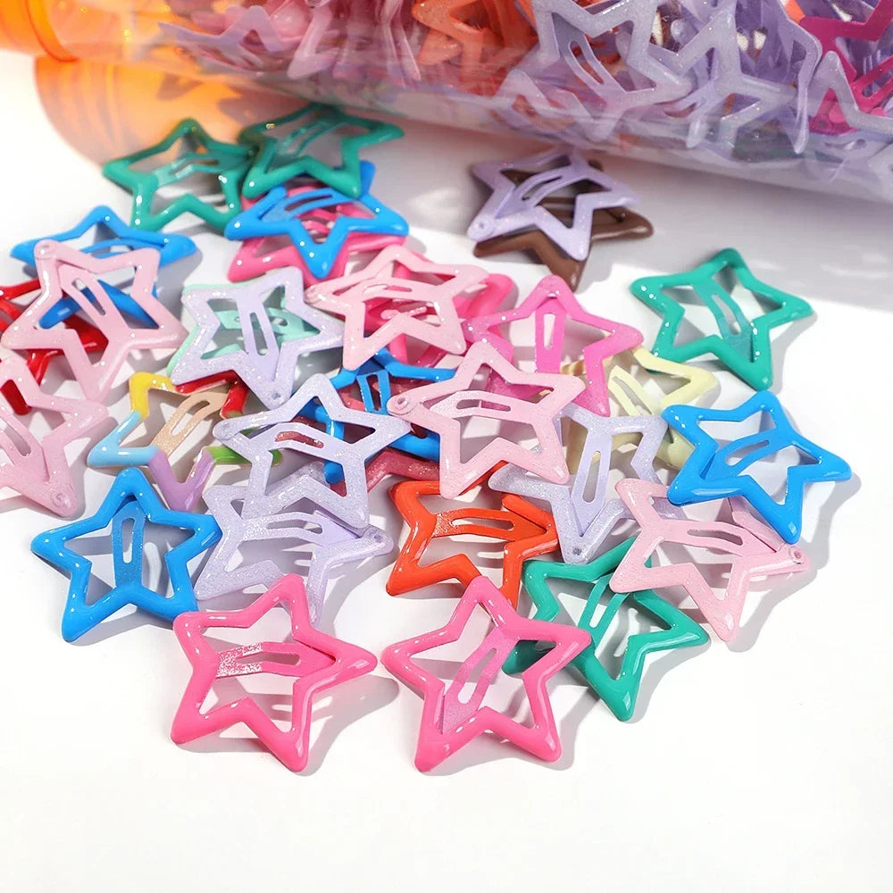 20pcs/set Lovely Colorful Star BB Hair Clips for Baby Girls Y2K Cute Metal Hairpins Barrettes Headwear Kids Hair Accessories