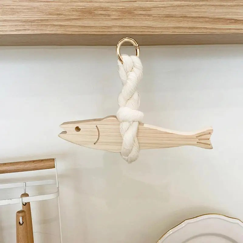 Car Ornament Fish Hangable Pollack Charm For Wall Wooden Door Pendant Wall Art Hangable Wall Decoration For Car Interior