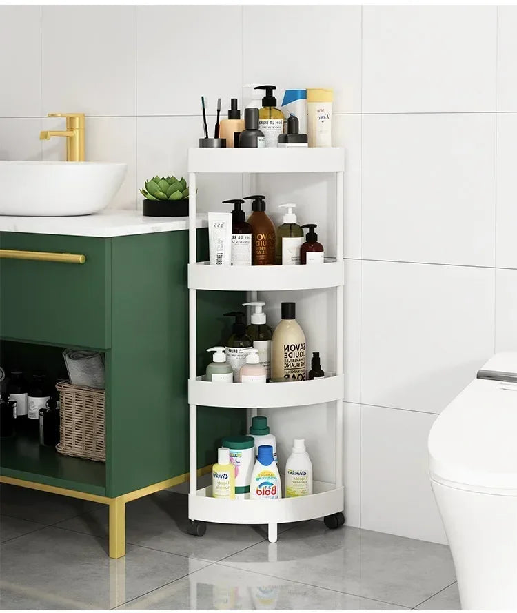 Punch-Free Triangle Storage Rack Floor Kitchen Corner Bathroom Bathroom Corner Multi-Layer Toilet Storage Rack