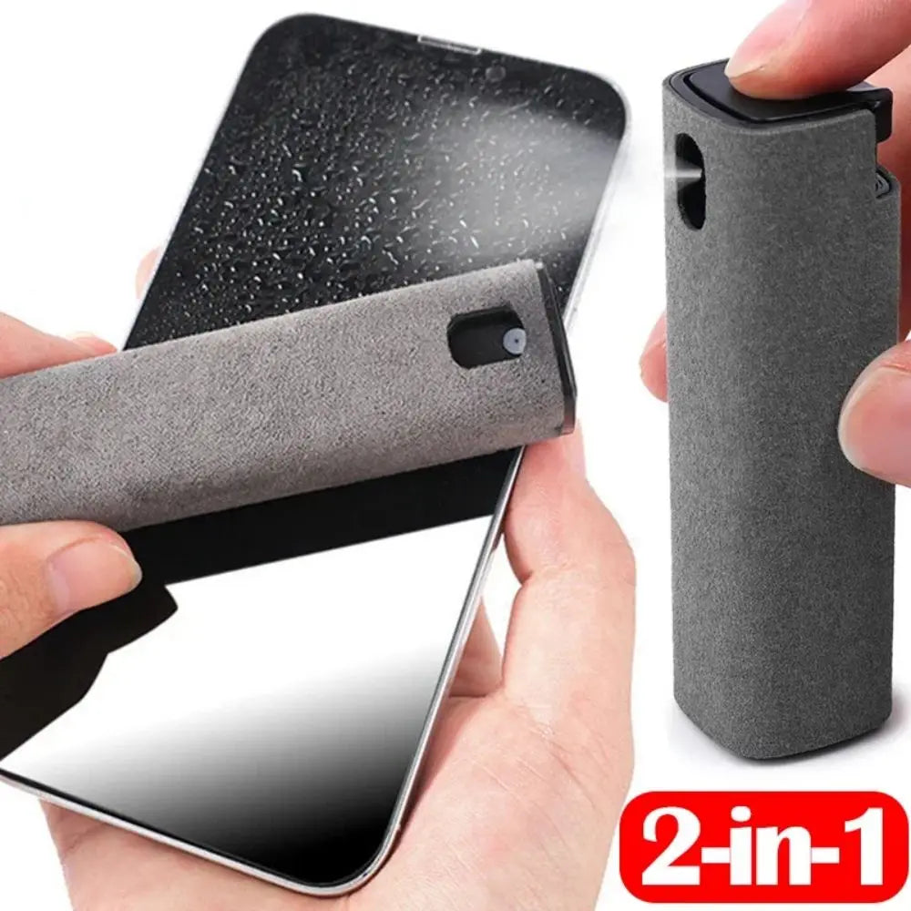 2in1 Mobile Phone Screen Cleaner Spray Computer Screen Dedusting Microfiber Cloth Set Cleaning Items