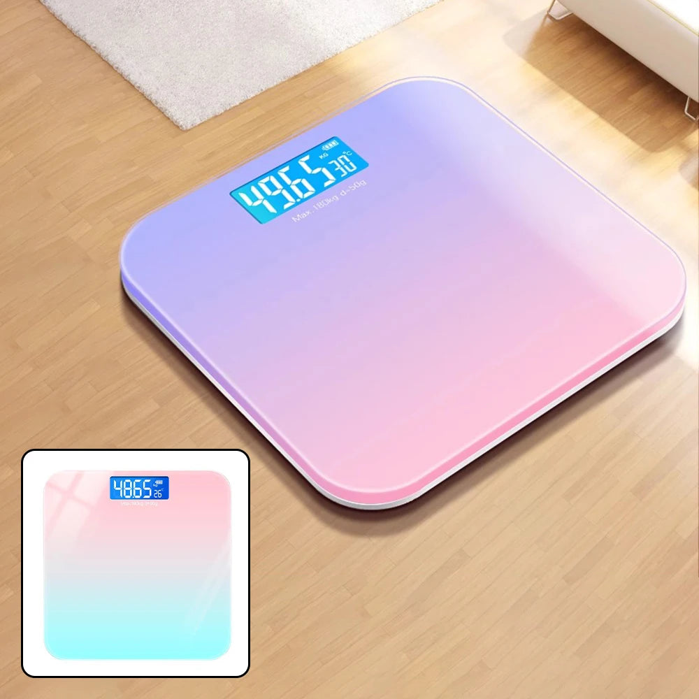 Gradient Color Intelligent LCD Electronic Scale Digital Display Glass Weight Scale Balance Body Health And Weight Loss Battery