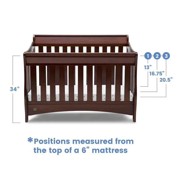 Bentley S Series 4-in-1 Convertible Baby Crib, Chocolate