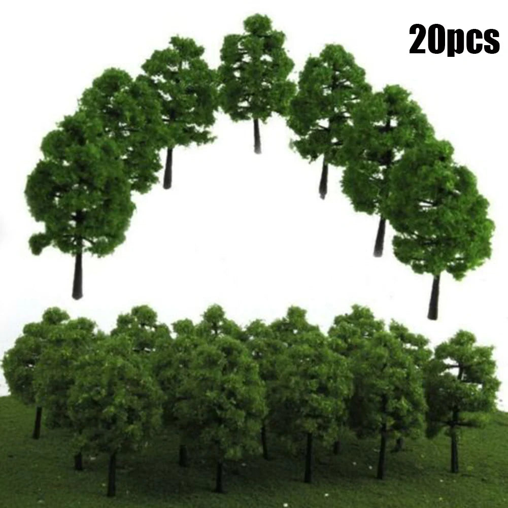 20Pcs Model Trees Train Railroad Diorama Wargame Park Scenery Scale 1:100 Miniature Sandtable Model Scenery DIY For Home Decor