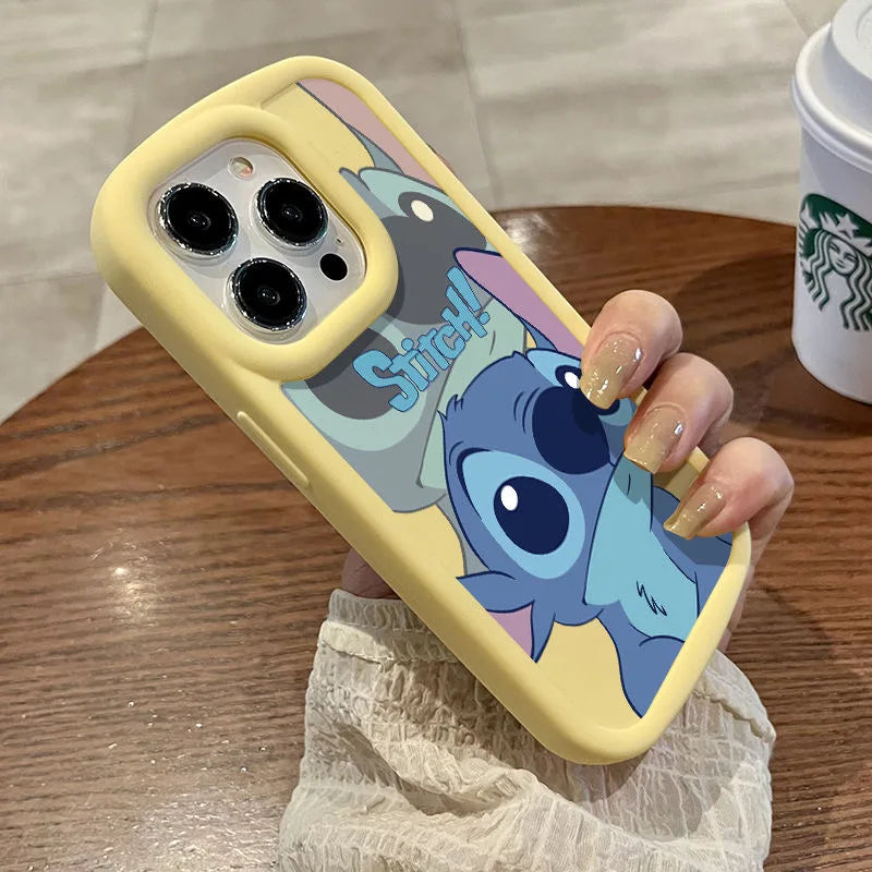 Stitch Love Big Eye Cute Phone Case For iPhone 16 15 14 13 12 11 Pro Max 7 8Plus XR XS Max Lovely Anti Fall Kawaii Cover Cartoon