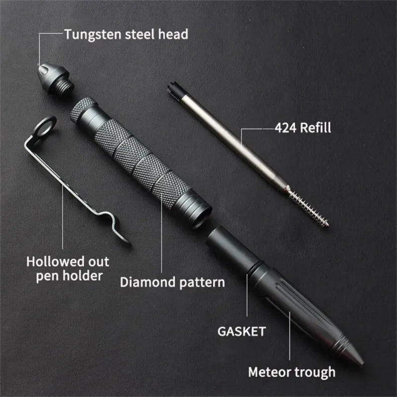 High Quality Steel Anti Skid Portable Self Defense Pen Aluminum Glass Breaker Survival Tool Multi Functional Tactical Pen