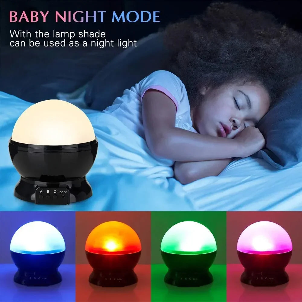 GGbingo LED Starry Night Light Rotating High Capacity 500mAH Lithium Battery Starry Sky Projection Light Bedroom Decorations.