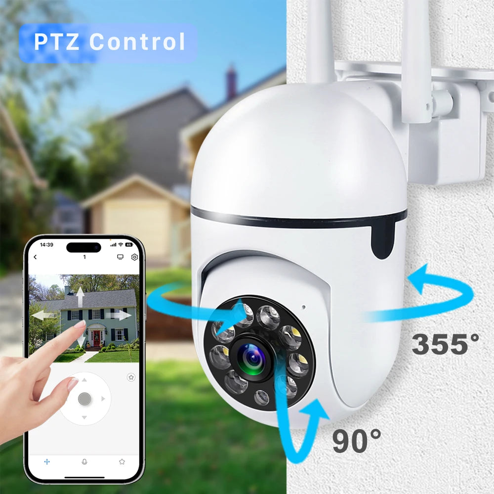 IP WiFi Camera 1080P Outdoor CCTV Video Surveillance Cameras 4X Zoom AI human Detection HD Color Night Vision IP66 waterproof