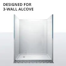 32 in. D x 60 in. W x 2 3/4 in. H Left Drain Single Threshold Shower Base in Black