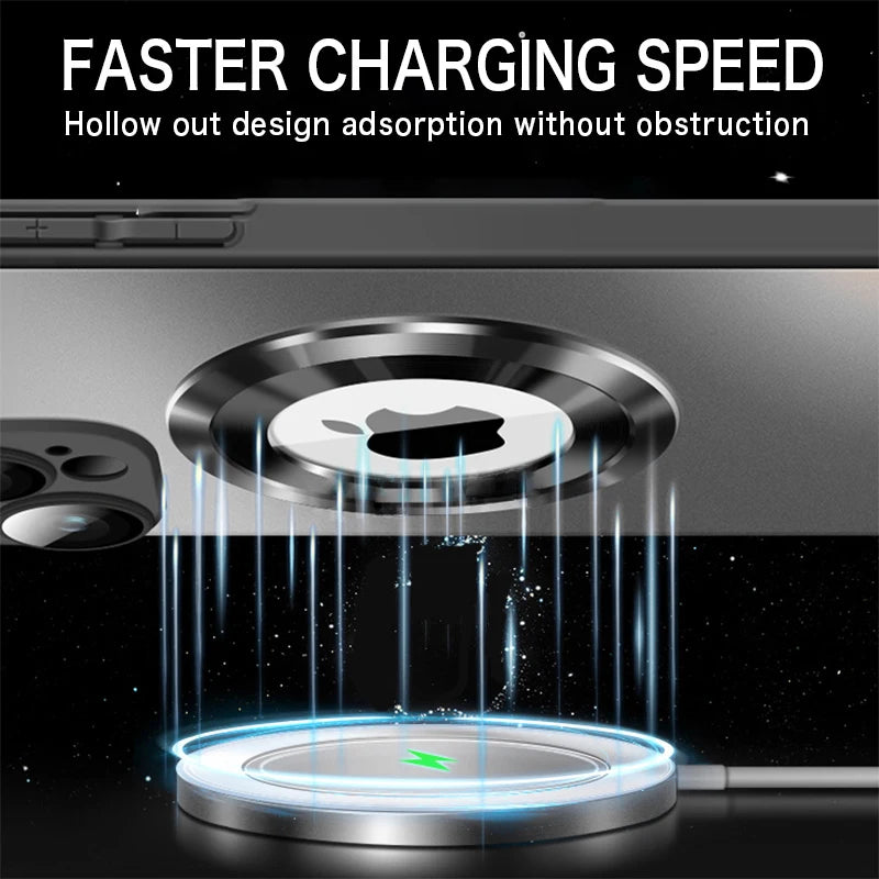 Luxury Matte Magnetic For Magsafe Case For iPhone 16 15 Pro Max 14 13 12 11 Camera Protection Shockproof Wireless Charging Cover