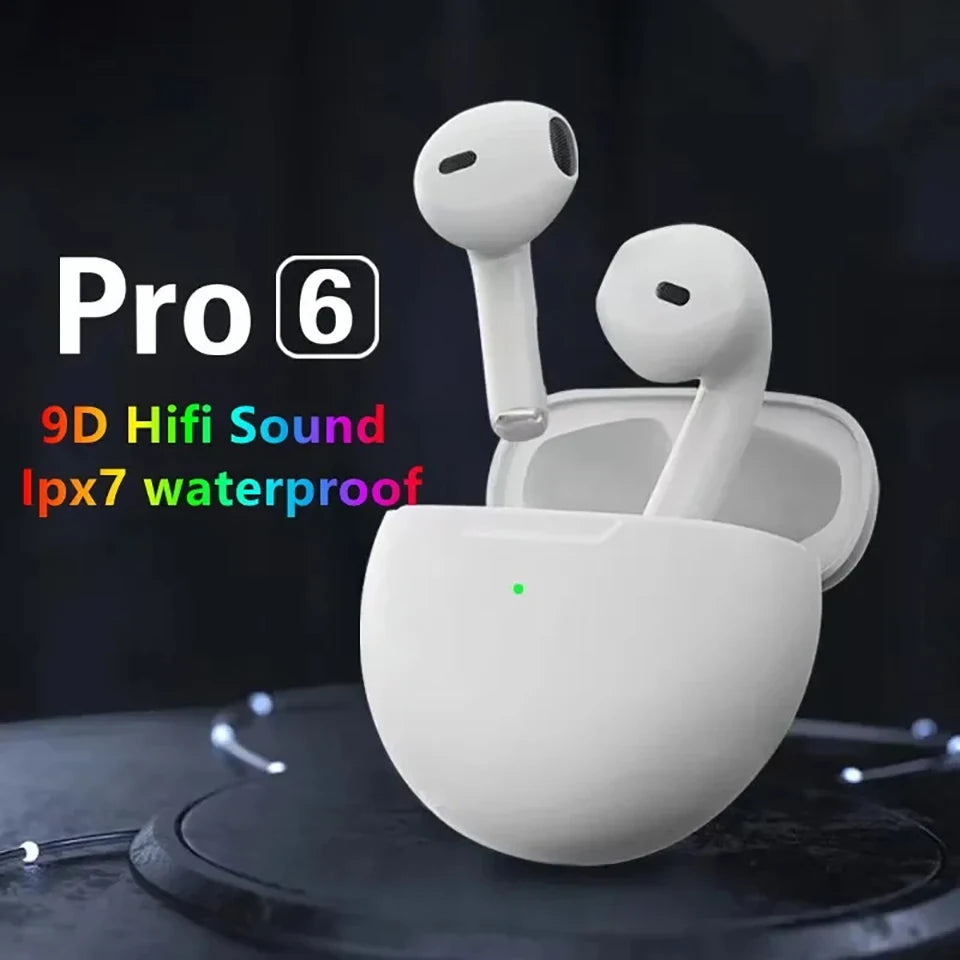 #Original Air Pro 6 TWS Wireless Headphones Bluetooth Earphones For iPhone 15 14 13 12 Pro Max Mini Headset Earbuds Accessories