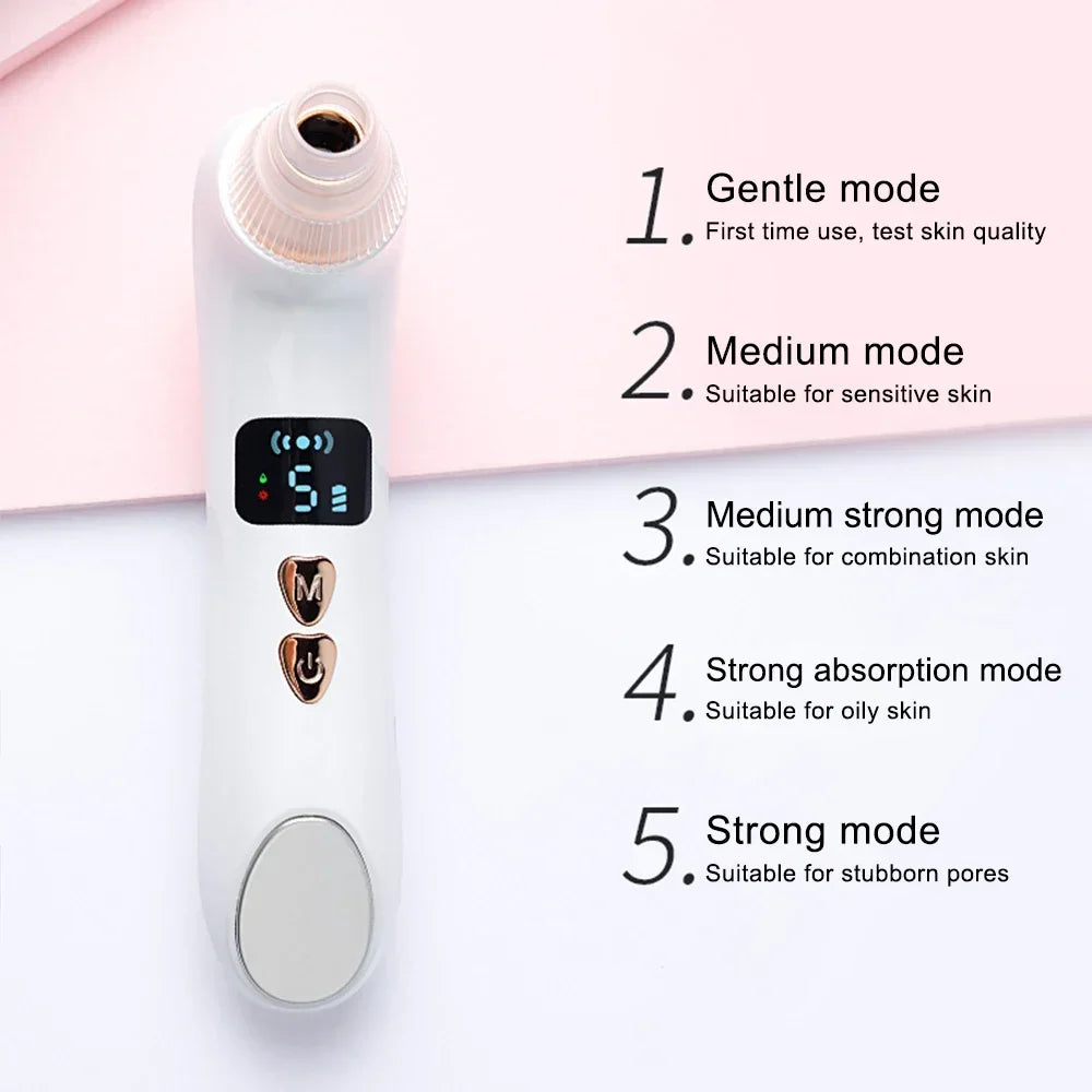 Visual Blackhead Remover Facial Deep Clean Machine Blackheads and Acne Remover Heated Face Extractor Electric Blackhead Sucker