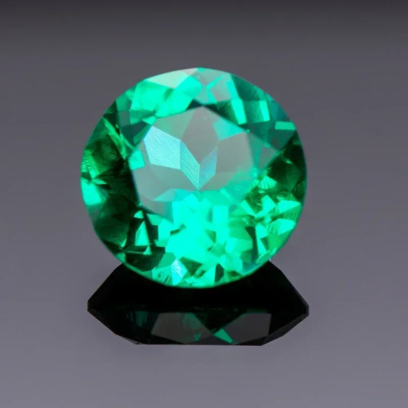 Top Lab Grown Columbia Emerald Small Size Round Shape Hand Cut Natural Color Gemstone for DIY Charms Jewelry Making Materials