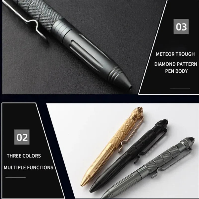 High Quality Steel Anti Skid Portable Self Defense Pen Aluminum Glass Breaker Survival Tool Multi Functional Tactical Pen