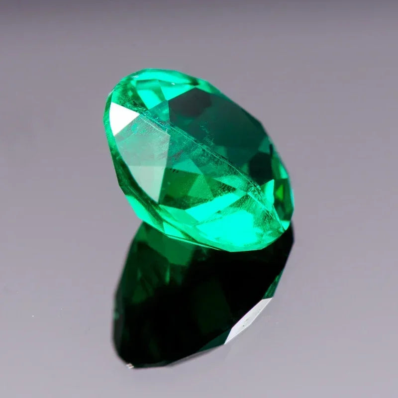 Top Lab Grown Columbia Emerald Small Size Round Shape Hand Cut Natural Color Gemstone for DIY Charms Jewelry Making Materials