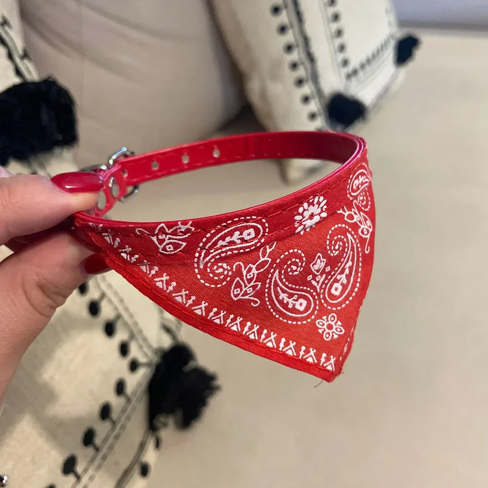 Cute Printed Bandana Cat Collar Puppy Dog Cat Scarf Collar Adjustable Triangular Pet Banadana Collar for Kittens Small Animals