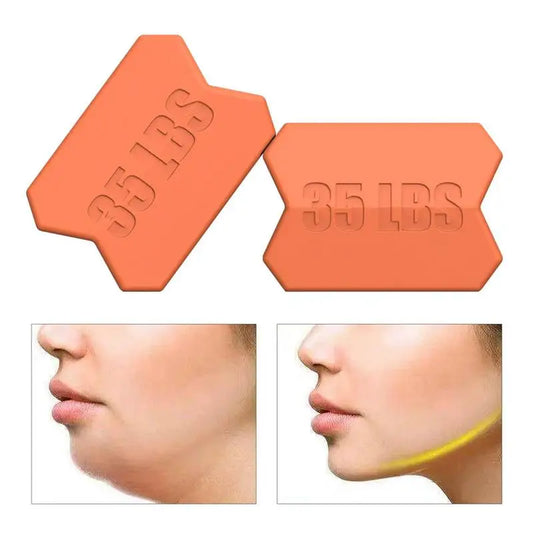 2Pcs/set Jaw Exerciser Jawlines Silicone Facial Chin Neck Muscle Workout Exercises Ball Strengthener Strap Fitness Equipment