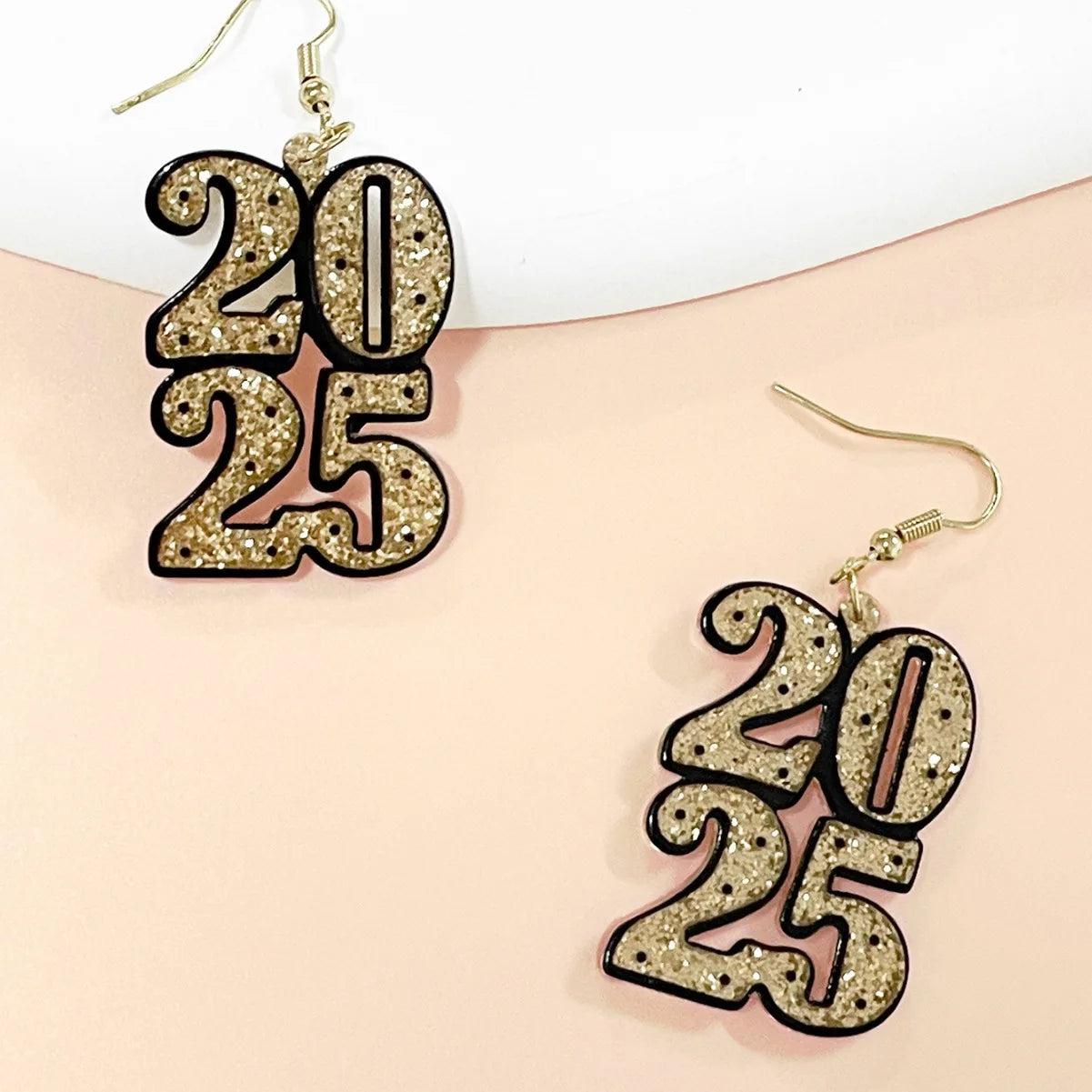 2025 Multicolor Acrylic Number Dangle Earrings Women Creative Fashion Shining Earring New Year Ear Accessory