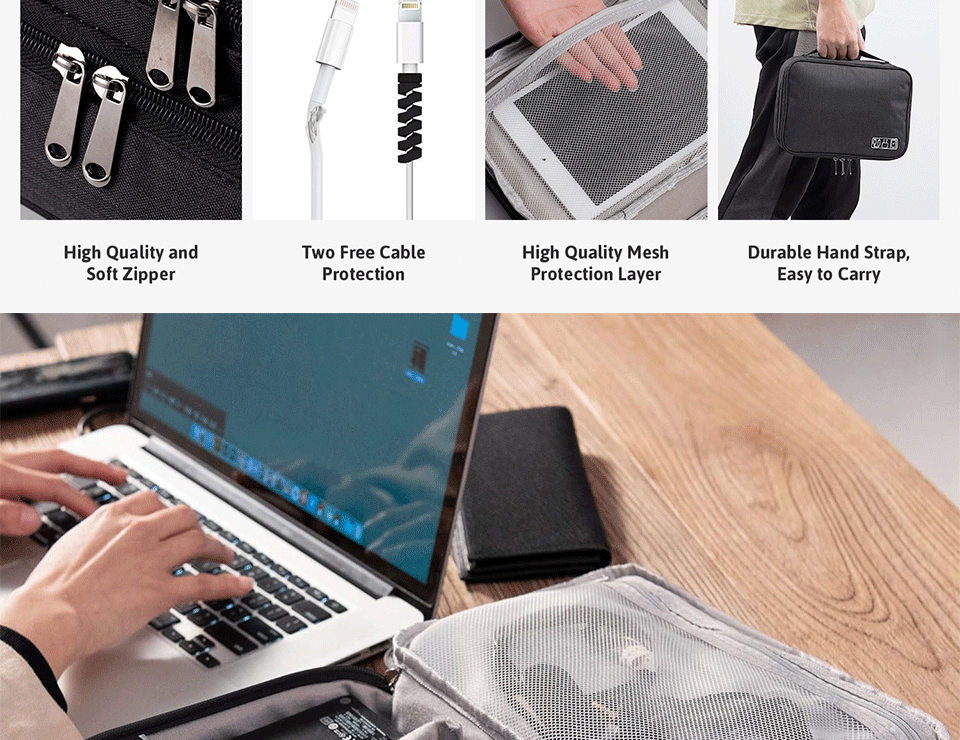 Cable Storage Bag Waterproof Digital Electronic Accessories Organizer Portable Travel Cable Organizer Case for cable Charger