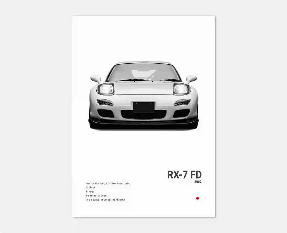 Pop Black and White Japan Cars Luxury Super Sport Car Poster Aesthetic R34 Gtr 240sx Canvas Print for Wall Art Garage Room Decor