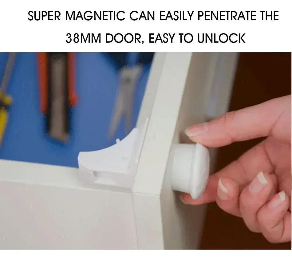 Keep Your Kids Safe with Magnetic Children's Lock: Ideal Drawer & Cabinet Door Safety For Babies, Toddlers & Children