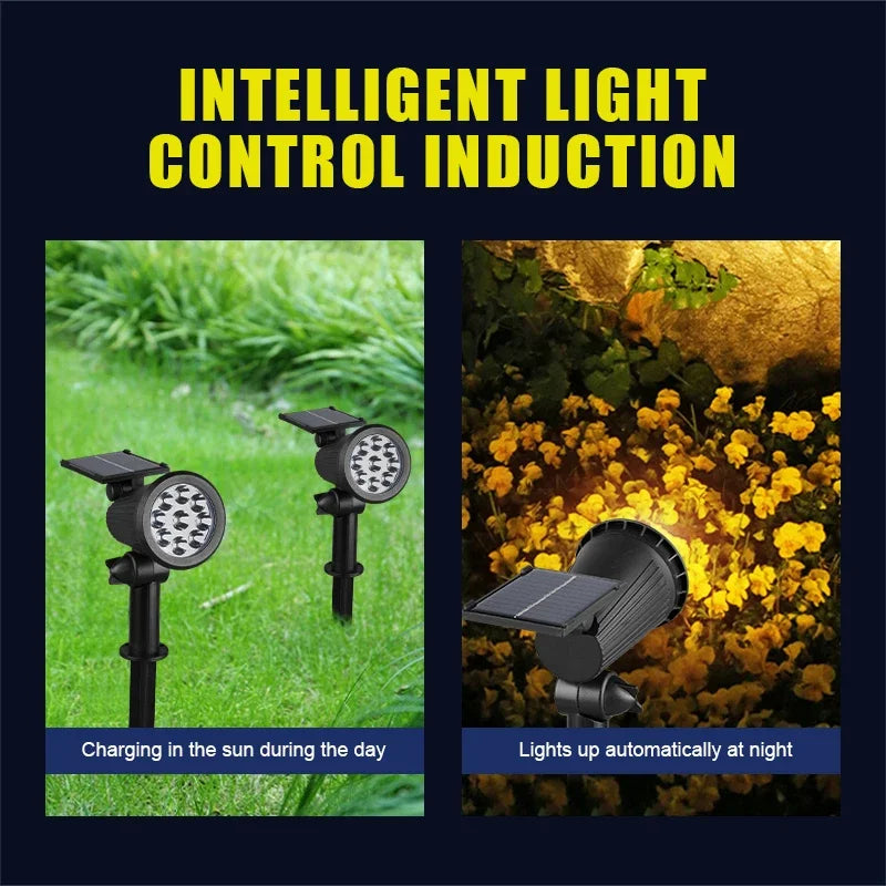 2/9 Led Solar Powered Lamp Adjustable Solar Spotlight In-Ground IP65 Waterproof Landscape Wall Light Outdoor Lighting