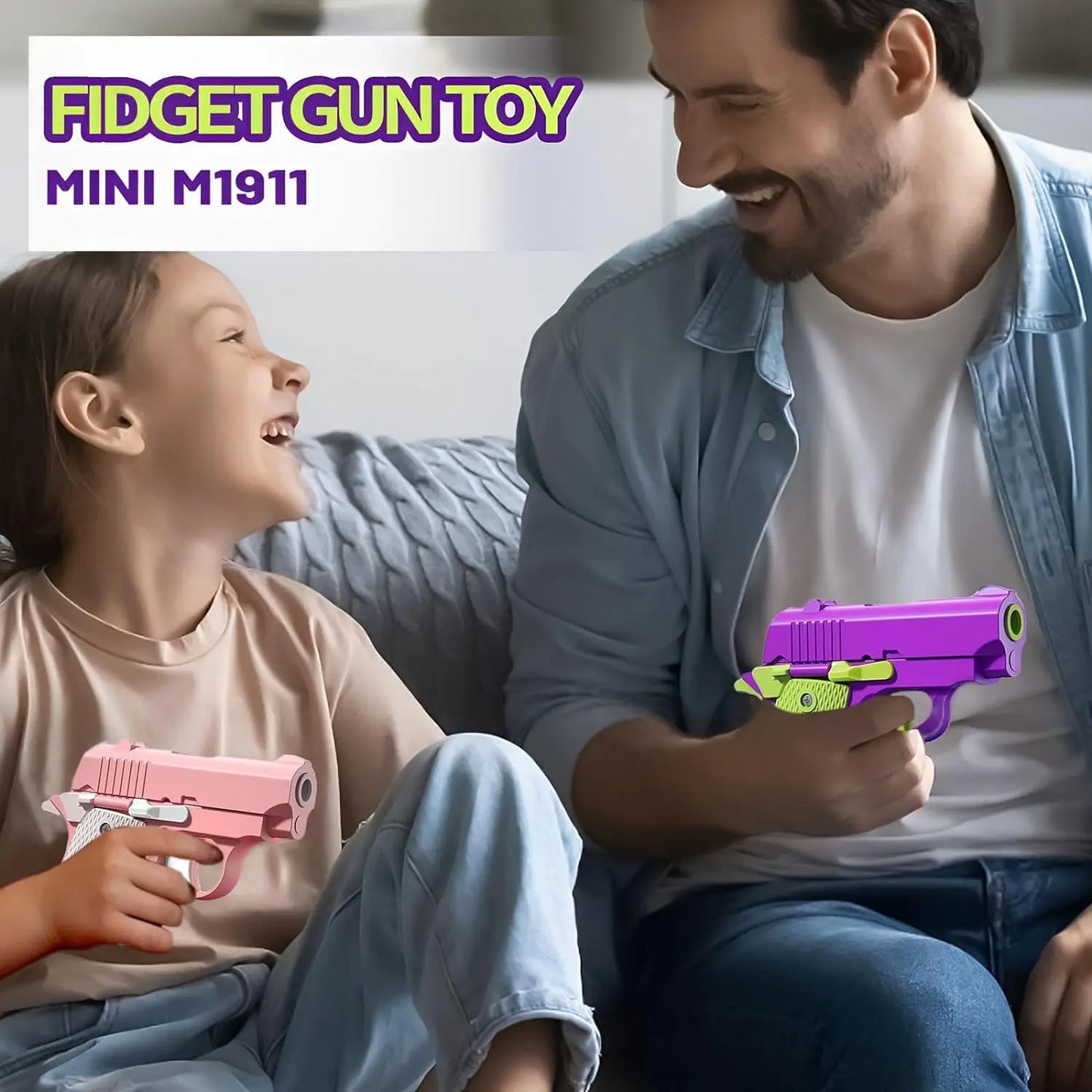 New Arrival Stress Relief ABS Plastic Mini 1911 3D Printed Gravity Fidget Gun Pistol Toy Gift Promotion Toy For Boys Kids