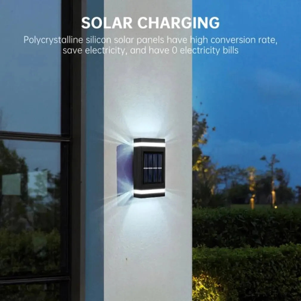 Solar Wall Lamp Outdoor Waterproof Solar Powered Light UP and Down Illuminate Home Garden Yard Decoration Outside Sunlights