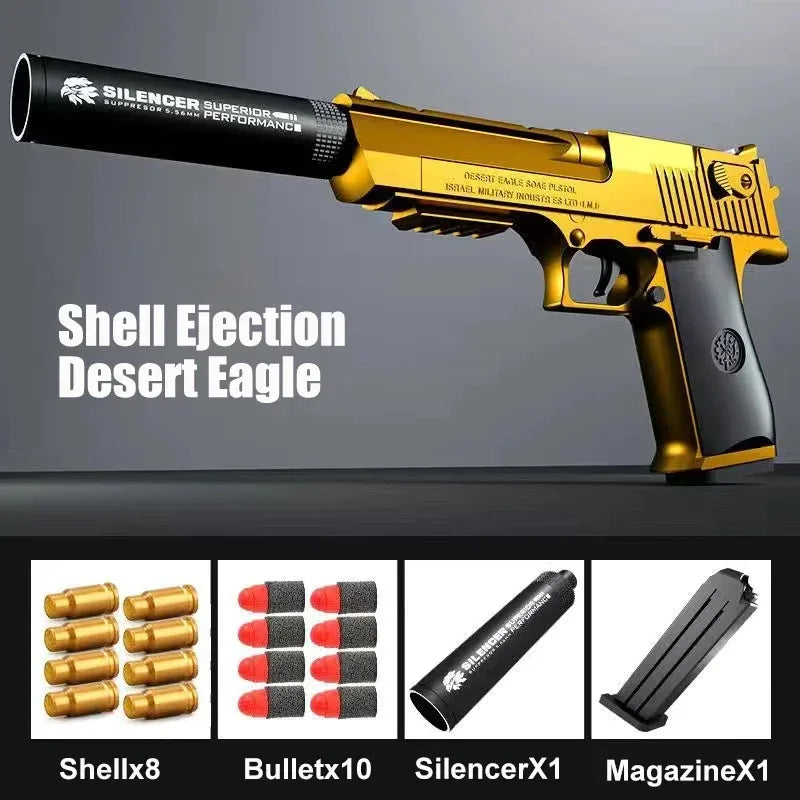 Desert Eagle Toy Gun Shell Ejection Airsoft Pistol Soft Foam Bullet Outdoor CS Weapon Toys Gun Kids Shooting Game Children Gifts