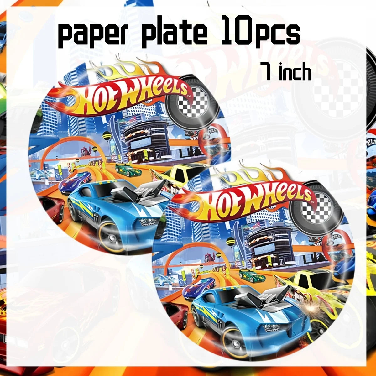 Hot Wheels Birthday Party Decor 20/10pepole Racing Car Disposable Tableware Plate Cup Backdrop Baby Shower Boys Party Supplies