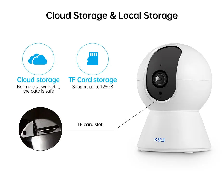 KERUI 5MP Tuya Smart Mini WiFi IP Camera Indoor Wireless Home Security AI Human Detect CCTV Surveillance Camera Auto Tracking