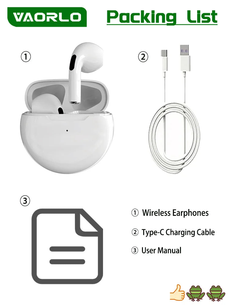 Bluetooth 5.0 Wireless Earphones HIFI Stereo TWS In-ear Noise Cancelling Earbuds Sports Waterproof Headphones for Smartphones PC