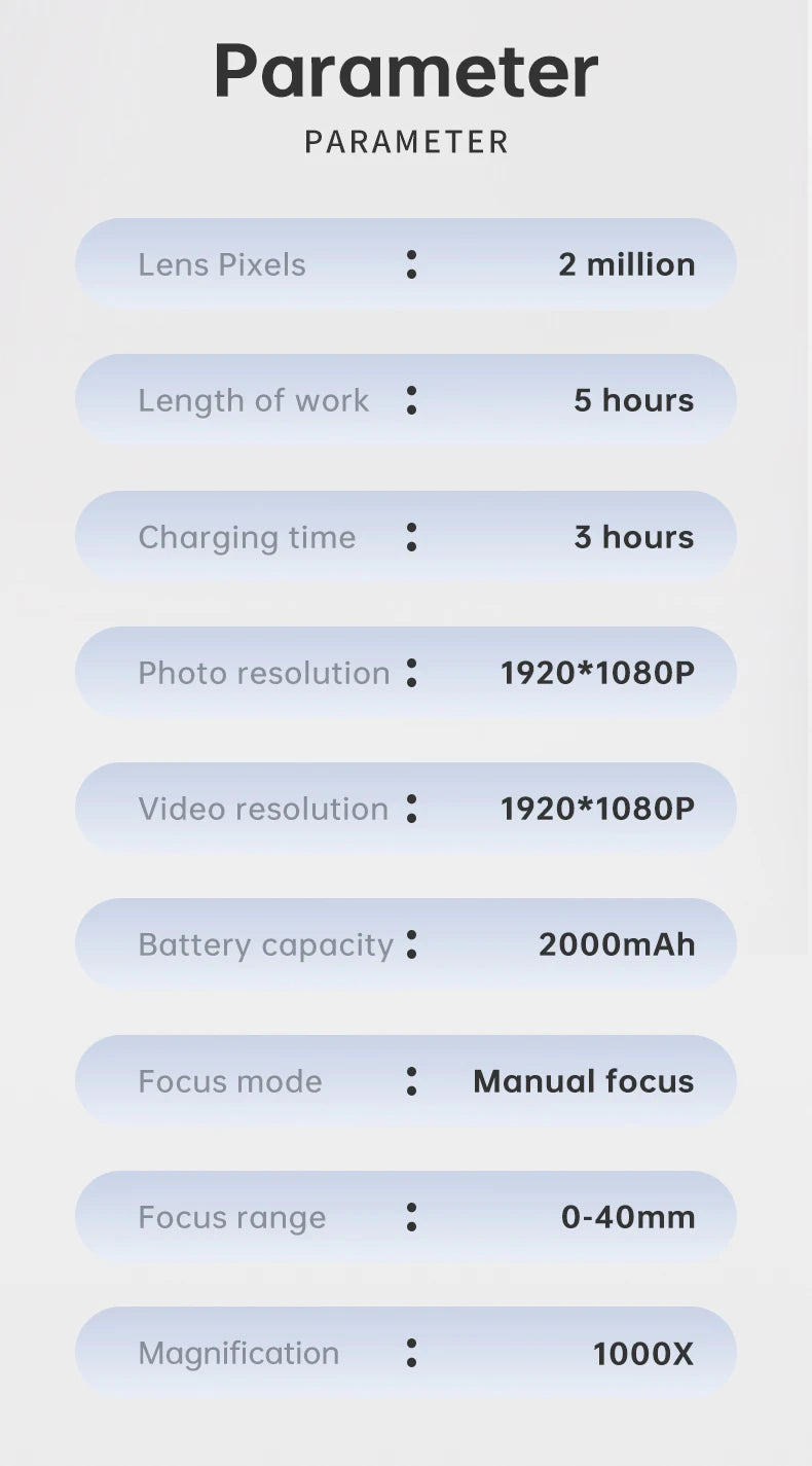 4.3 Inch Digital Microscope 1080P 50-1000x Coin Microscopio 2000mAh Soldering Microscope for Electronics Repair PCB PC Laptop