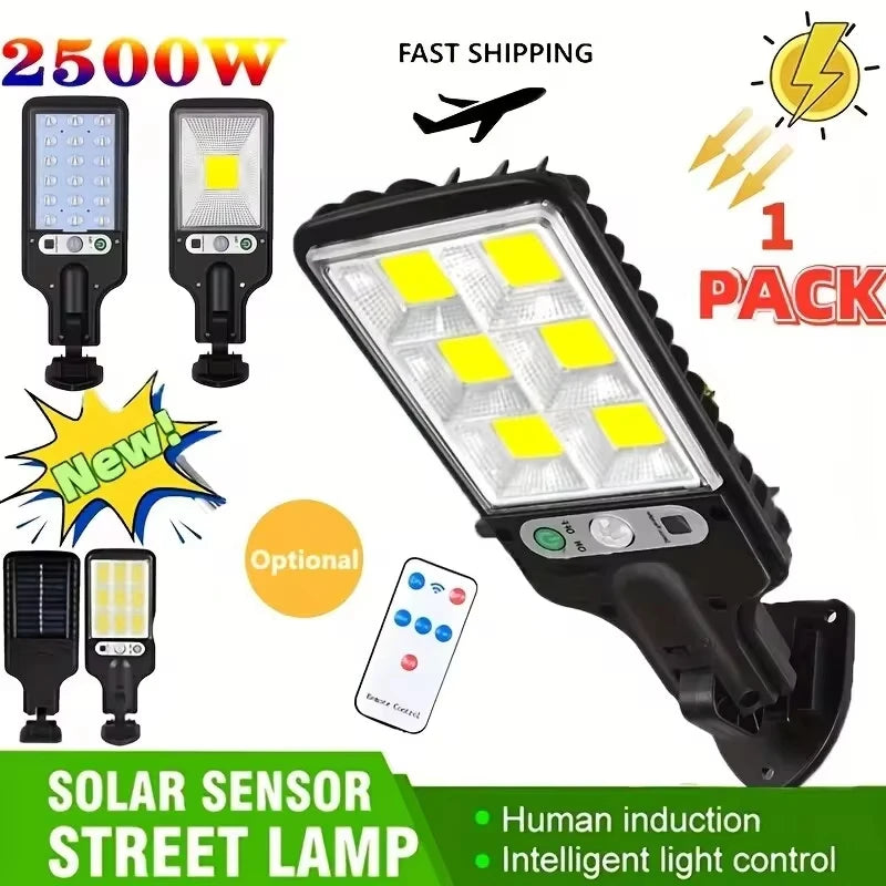 4/6/8PCS 108 COB Sensor Street 3 Light Modes Outdoor Waterproof Security Solar Lamps for Garden Patio Path Remote Control Light