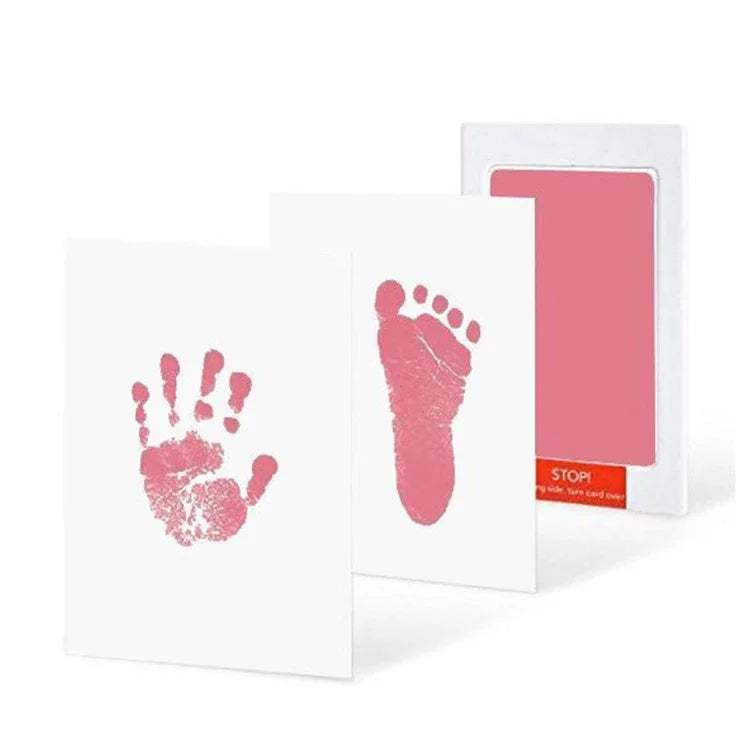 Safe Non-toxic Baby Footprints Handprint No Touch Skin Inkless Ink Pads Kits for 0-10 Months Newborn Pet Dog Footprint Souvenir